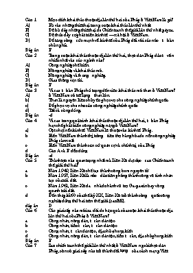 325 Câu hỏi trắc nghiệm môn Lịch sử lớp 12 (Có đáp án)